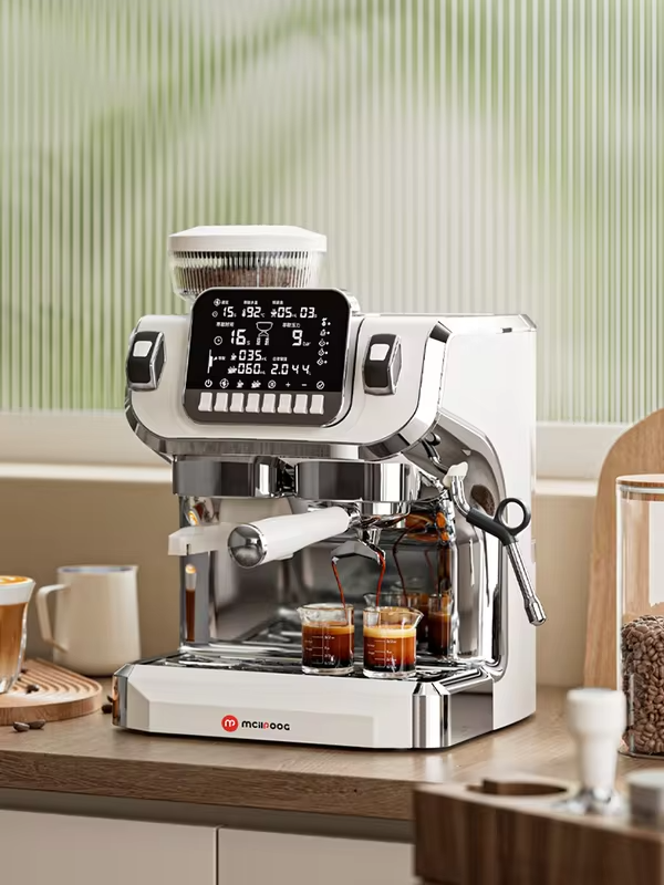 Mcilpoog TC520 Semi Automatic Coffee Machine with Grinder & Steamer, 6-Inch Large Display, Coffee Maker for  Home and Office.