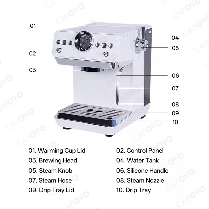 CAFOVO E160 58mm Semi-Auto Espresso Machine With PID Temp Control And Cold Brew Coffee Maker for Barista Latte Iced Americano