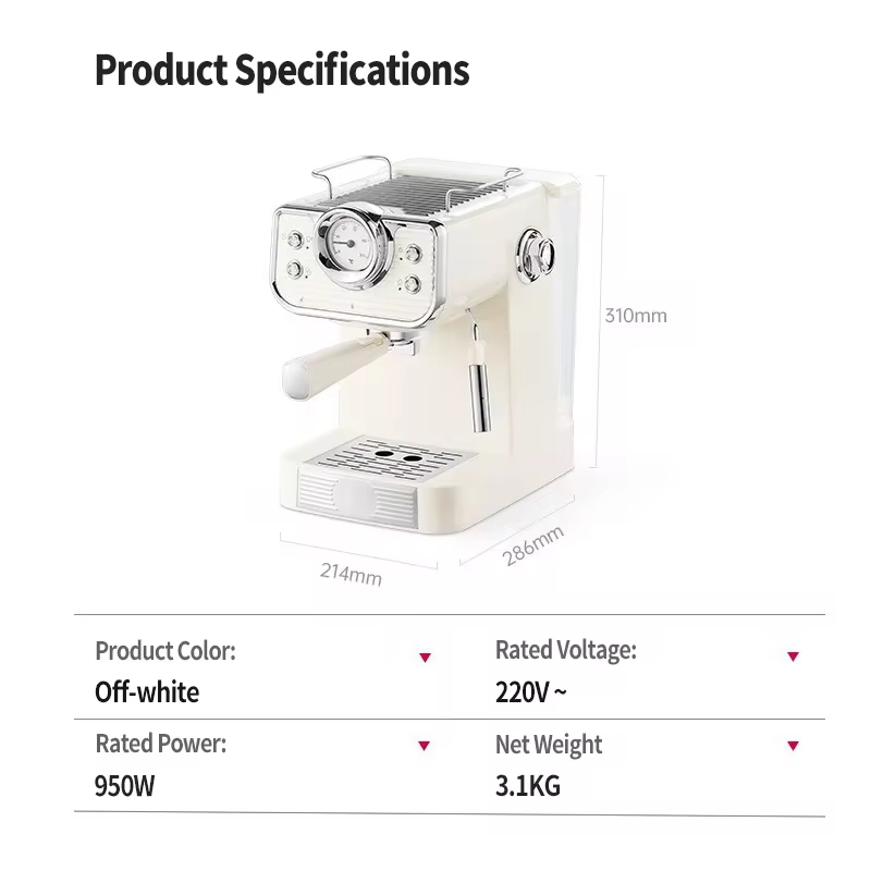 20Bar Semi-Automatic Espresso Machine,Extraction water volume and temperature