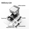 20 bar semi-automatic espresso machine,adjustable portion size,touchscreen control,stainless steel housing