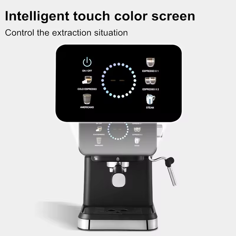 20Bar Pressure, Dual Brew (Hot/Cold), Smart Touchscreen, Milk Frother, Fast Heating, Energy Saving - Perfect for Home Baristas