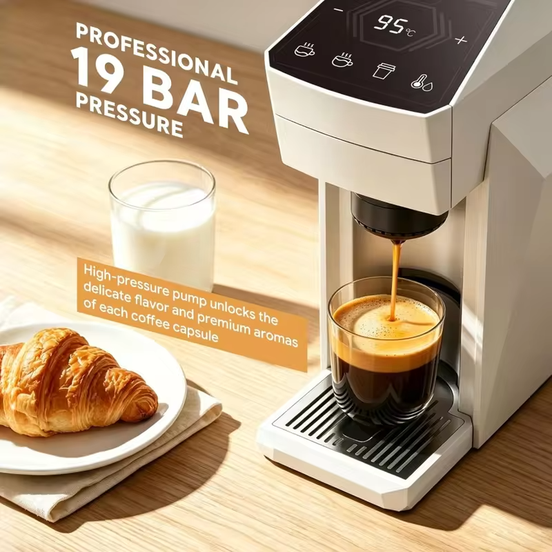 icafilas 3 in 1  Capsule Coffee Machine ME2406 Small Size Fit Dolce gusto Nespresso Capsule Ground Coffee 19Bar Hot/Cold