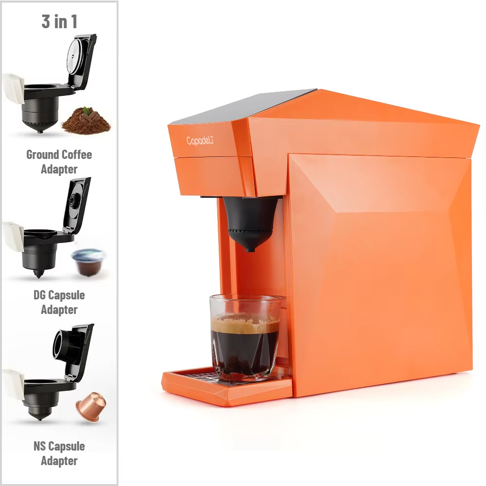 icafilas 3 in 1  Capsule Coffee Machine ME2406 Small Size Fit Dolce gusto Nespresso Capsule Ground Coffee 19Bar Hot/Cold