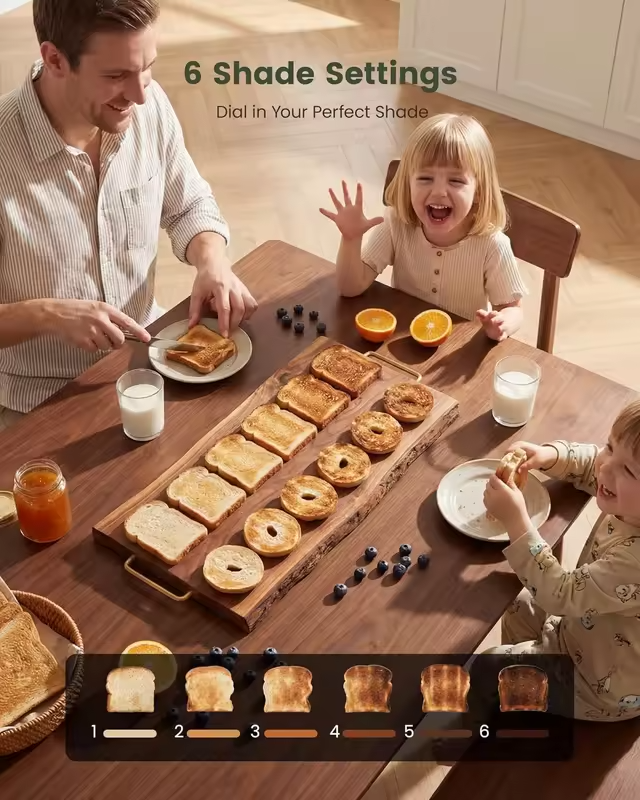 4 Slice Toaster, Long Slot Touch Screen Retro Toaster with Digital Countdown, Extra-Wide Slots for
