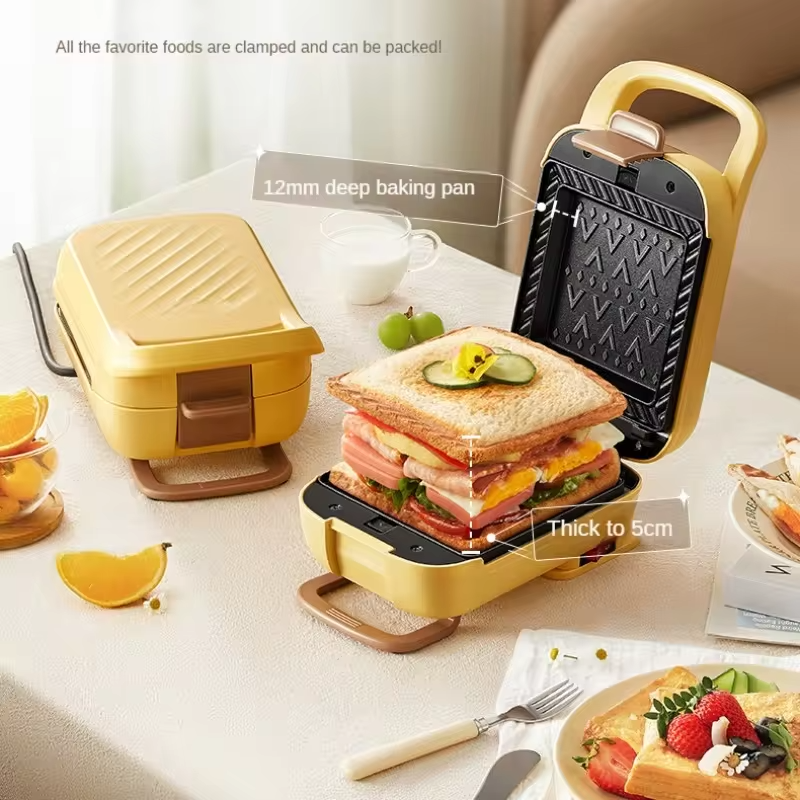 220V Electric Sandwich Maker for Breakfast Home Thickened Sandwich Machine Multi Functional Toaster