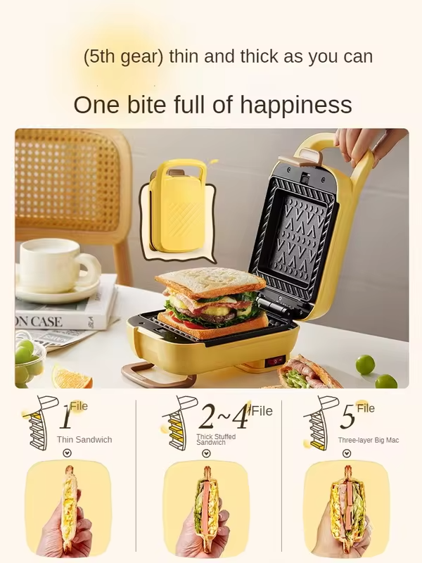 220V Electric Sandwich Maker for Breakfast Home Thickened Sandwich Machine Multi Functional Toaster
