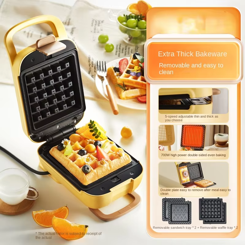 220V Electric Sandwich Maker for Breakfast Home Thickened Sandwich Machine Multi Functional Toaster
