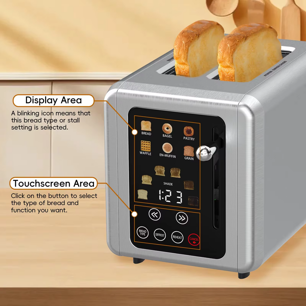 High Quality Wholesale Automatic 2-Slice Stainless Steel Bread Toaster Fast Heating Breakfast Maker Household Toasters