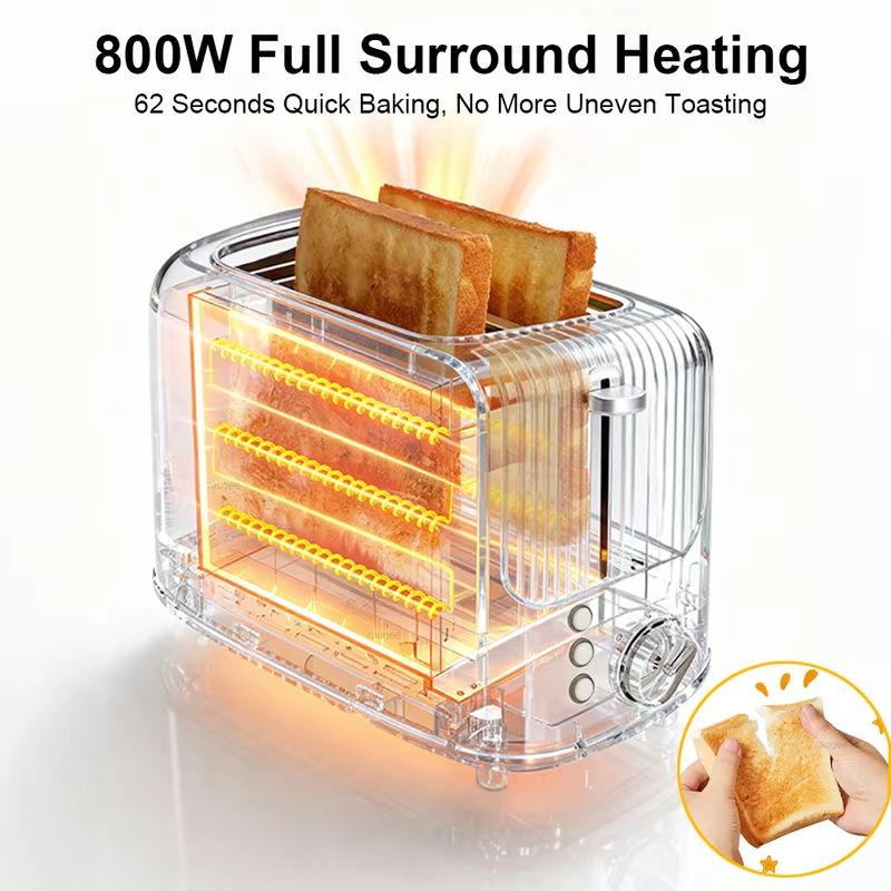 Double Slot Toaster 7 Browning Levels Extra Wide Slot Toaster with Reheat, Defrost and Cancel Includes a Detachable Crumb Tray