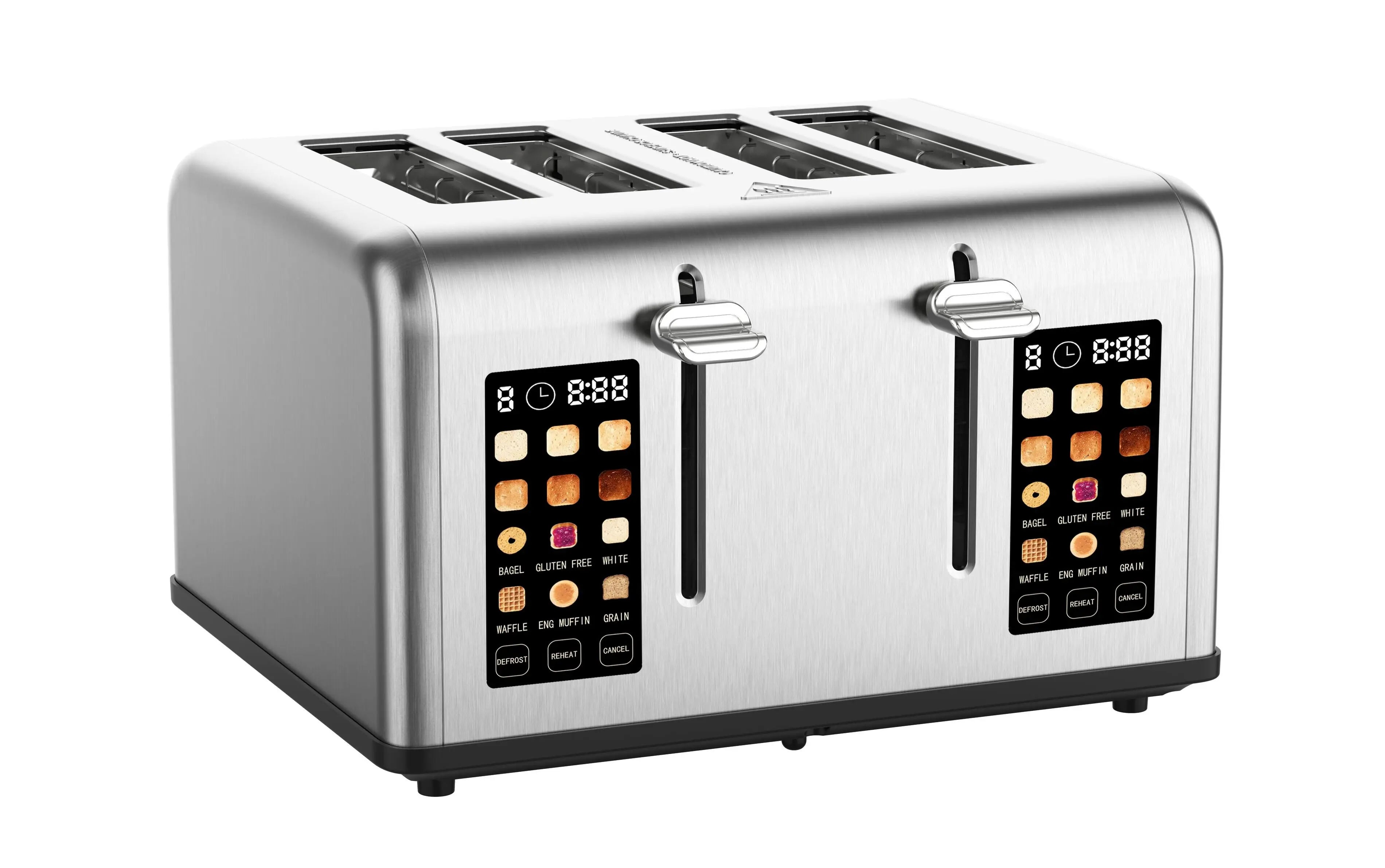 Large Digital Screen Bread Toaster 4 Slice and Touch Control Electric 9 Smart Functions Toaster