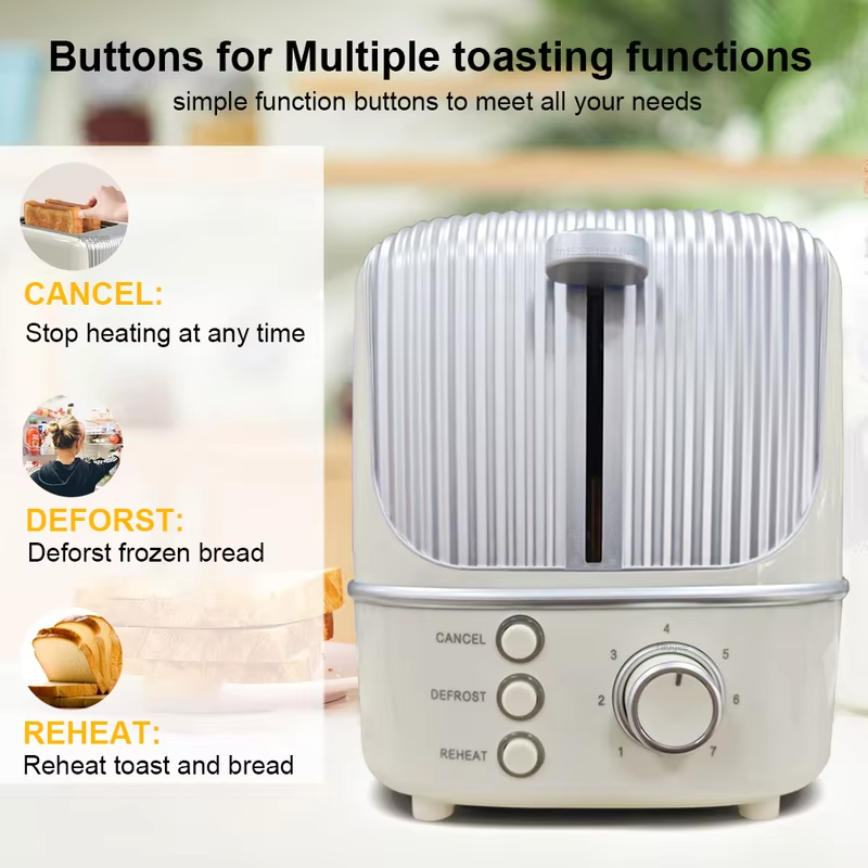 Toaster 2 Slice Extra Wide Slots Toaster for Bagels Breads with 7 Browning Settings Removable Crumb Tray Toaster Bread Toaster