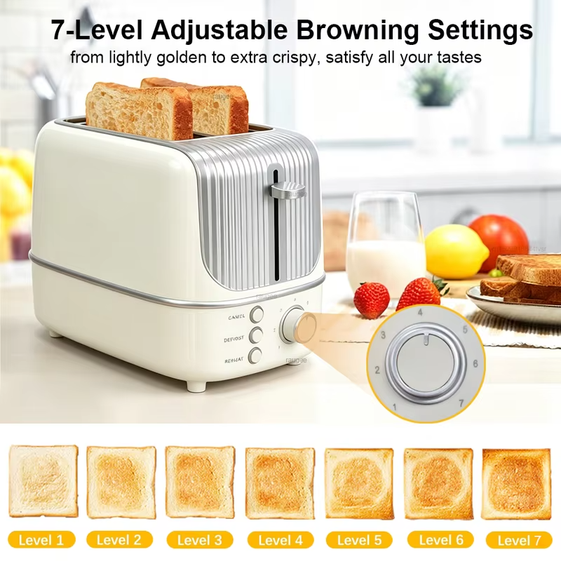 Toaster 2 Slice Extra Wide Slots Toaster for Bagels Breads with 7 Browning Settings Removable Crumb Tray Toaster Bread Toaster