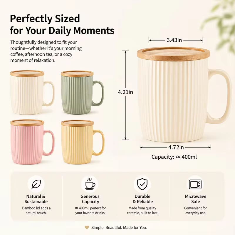 Colorful Ceramic Coffee Mugs Set of 4 – 400ml Stoneware Latte Cups with Handles – Rustic Speckled Design – Microwave & Dishwasher Safe – Perfect for Tea, Hot Chocolate, Farmhouse or Modern