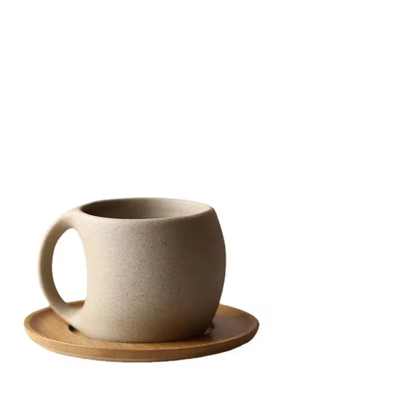 Vintage Ceramic Coffee Cup Saucer 220ml Breakfast Milk Oat Drink Mug Exquisite Afternoon Tea Coffee Cup Birthday