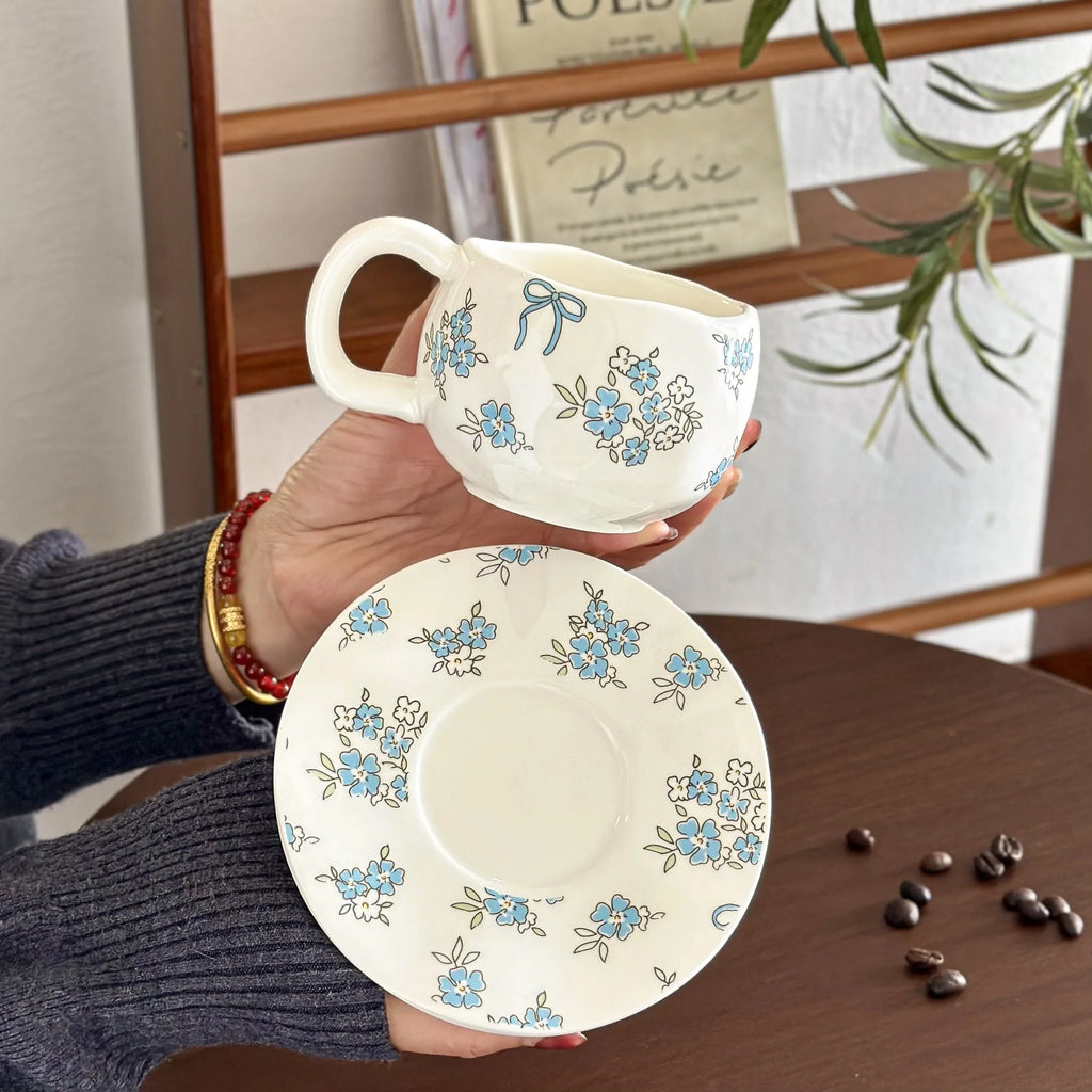 JUSTINLAU Light Luxury High-end Feel Ins Style Ceramic Mug High Aesthetic Value Women's Home Coffee Cup Exquisite Souvenir