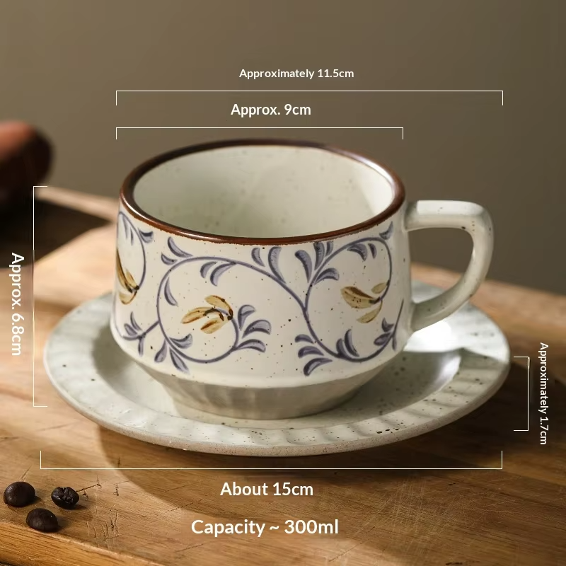 Coffee Cup High-end Retro Sense Creative Ceramic Coffee Cup Family Coffee Shop High-end Exquisite Cup Wholesale