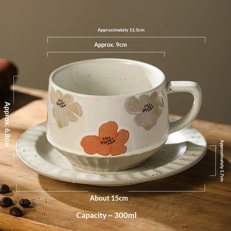 Coffee Cup High-end Retro Sense Creative Ceramic Coffee Cup Family Coffee Shop High-end Exquisite Cup Wholesale